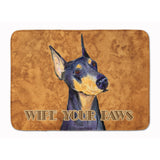 Caroline'S Treasures Black And Tan Doberman Wipe Your Paws, 19 X 27, Multicolor
