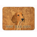 Caroline'S Treasures Red Dachshund Wipe Your Paws Floor Mat, 19 X 27, Multicolor