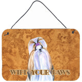 Caroline'S Treasures Shih Tzu Wipe Your Paws Aluminum Metal Wall Or Door Hanging Prints, 8 X 12