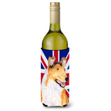 Collie Smooth With English Union Jack British Flag Wine Bottle Beverage Insulator Hugger Ss4912Literk