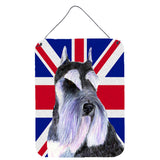 Caroline'S Treasures Ss4919Ds1216 Schnauzer With English Union Jack British Flag Wall Or Door Hanging Prints, 16 X 12,