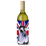 Schnauzer With English Union Jack British Flag Wine Bottle Beverage Insulator Hugger Ss4919Literk