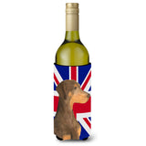 Doberman Natural Ears With English Union Jack British Flag Wine Bottle Beverage Insulator Hugger Ss4921Literk