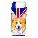 Corgi With English Union Jack British Flag Ultra Beverage Insulators For Slim Cans Ss4928Muk