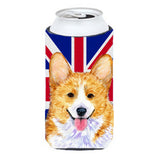 Corgi With English Union Jack British Flag Tall Boy Beverage Insulator Hugger Ss4928Tbc