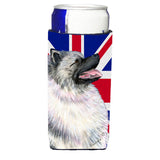 Keeshond With English Union Jack British Flag Ultra Beverage Insulators For Slim Cans Ss4930Muk