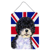 Caroline'S Treasures Portuguese Water Dog With English Union Jack British Flag Wall Or Door Hanging Prints, 16 X 12
