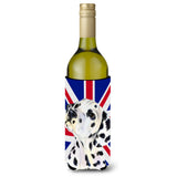 Dalmatian With English Union Jack British Flag Wine Bottle Beverage Insulator Hugger Ss4934Literk