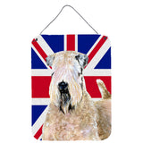 Caroline'S Treasures Wheaten Terrier Soft Coated With English Union Jack British Flag Wall Or Door Hanging Prints, 16 X 12