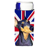Doberman With English Union Jack British Flag Ultra Beverage Insulators For Slim Cans Ss4937Muk