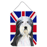 Caroline'S Treasures Ss4939Ds1216 Bearded Collie With English Union Jack British Flag Wall Or Door Hanging Prints, 16 X 12