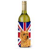 Norwich Terrier With English Union Jack British Flag Wine Bottle Beverage Insulator Hugger Ss4941Literk