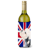 Dandie Dinmont Terrier With English Union Jack British Flag Wine Bottle Beverage Insulator Hugger Ss4945Literk