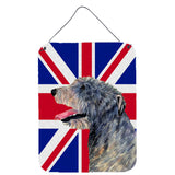 Caroline'S Treasures Irish Wolfhound With English Union Jack British Flag Wall Or Door Hanging Prints, 16 X 12