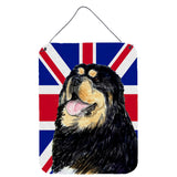 Caroline'S Treasures Ss4954Ds1216 Tibetan Spaniel With English Union Jack British Flag Wall Or Door Hanging Prints, 16 X 1