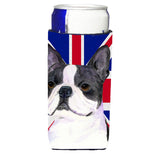 Boston Terrier With English Union Jack British Flag Ultra Beverage Insulators For Slim Cans Ss4958Muk