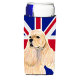 Cocker Spaniel Buff With English Union Jack British Flag Ultra Beverage Insulators For Slim Cans Ss4964Muk