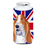 Basset Hound With English Union Jack British Flag Tall Boy Beverage Insulator Hugger Ss4970Tbc