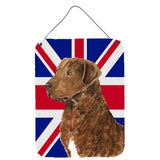 Caroline'S Treasures Curly Coated Retriever With English Union Jack British Flag Wall Or Door Hanging Prints, 16 X 12,