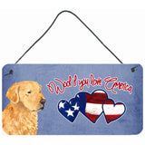 Caroline'S Treasures Woof If You Love America Golden Retriever Wall Or Door Hanging Prints, 6 X 12