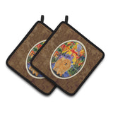 Caroline'S Treasures Chow Pair Of Pot Holders Ss7001Pthd, 7.5Hx7.5W, Multicolor