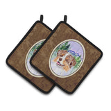 Caroline'S Treasures Australian Shepherd Pair Of Pot Holders Ss8001Pthd, 7.5Hx7.5W, Multicolor