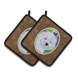Caroline'S Treasures Westie Pair Of Pot Holders Ss8002Pthd, 7.5Hx7.5W, Multicolor