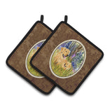Caroline'S Treasures Golden Retriever Pair Of Pot Holders Ss8014Pthd, 7.5Hx7.5W, Multicolor