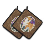 Caroline'S Treasures Shiba Inu Pair Of Pot Holders Ss8061Pthd, 7.5Hx7.5W, Multicolor