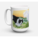 Caroline'S Treasures Ss8103Cm15 Border Collie Microwavable Ceramic Coffee Mug, 15 Oz, Multicolor