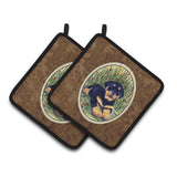 Caroline'S Treasures Rottweiler Pair Of Pot Holders Ss8107Pthd, 7.5Hx7.5W, Multicolor