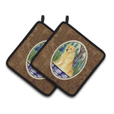 Caroline'S Treasures Golden Retriever Pair Of Pot Holders Ss8111Pthd, 7.5Hx7.5W, Multicolor