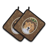 Caroline'S Treasures Sheltie Pair Of Pot Holders Ss8141Pthd, 7.5Hx7.5W, Multicolor