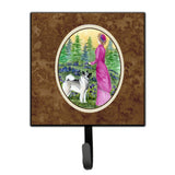 Caroline'S Treasures Ss8154Sh4 Lady With Her Norwegian Elkhound Leash Holder Or Key Hook, Small, Multicolor