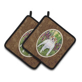 Caroline'S Treasures English Bulldog Pair Of Pot Holders Ss8156Pthd, 7.5Hx7.5W, Multicolor