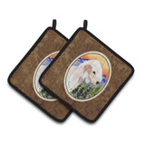 Caroline'S Treasures Bedlington Terrier Pair Of Pot Holders Ss8158Pthd, 7.5Hx7.5W, Multicolor