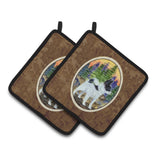 Caroline'S Treasures Papillon Pair Of Pot Holders Ss8194Pthd, 7.5Hx7.5W, Multicolor