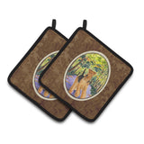 Caroline'S Treasures Airedale Pair Of Pot Holders Ss8208Pthd, 7.5Hx7.5W, Multicolor