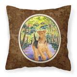 Caroline'S Treasures Ss8208Pw1414 Airedale Decorative Canvas Fabric Pillow, Large, Multicolor