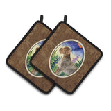 Caroline'S Treasures German Wirehaired Pointer Pair Of Pot Holders Ss8226Pthd, 7.5Hx7.5W, Multicolor