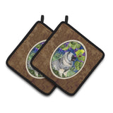 Caroline'S Treasures Keeshond Pair Of Pot Holders Ss8249Pthd, 7.5Hx7.5W, Multicolor