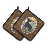 Caroline'S Treasures Flat Coated Retriever Pair Of Pot Holders Ss8263Pthd, 7.5Hx7.5W, Multicolor