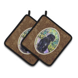 Caroline'S Treasures Portuguese Water Dog Pair Of Pot Holders Ss8264Pthd, 7.5Hx7.5W, Multicolor