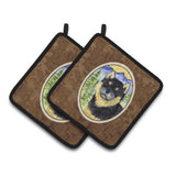 Caroline'S Treasures Shiba Inu Pair Of Pot Holders Ss8274Pthd, 7.5Hx7.5W, Multicolor