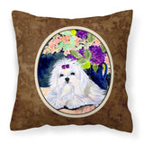 Caroline'S Treasures Ss8287Pw1414 Maltese Decorative Canvas Fabric Pillow, Large, Multicolor