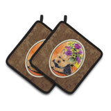 Caroline'S Treasures Norwich Terrier Pair Of Pot Holders Ss8297Pthd, 7.5Hx7.5W, Multicolor