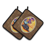 Caroline'S Treasures Pug Pair Of Pot Holders Ss8298Pthd, 7.5Hx7.5W, Multicolor