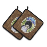 Caroline'S Treasures Portuguese Water Dog Pair Of Pot Holders Ss8303Pthd, 7.5Hx7.5W, Multicolor