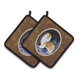Caroline'S Treasures Starry Night Sheltie Pair Of Pot Holders Ss8368Pthd, 7.5Hx7.5W, Multicolor