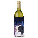 Starry Night Border Collie Wine Bottle Beverage Insulator Beverage Insulator Hugger